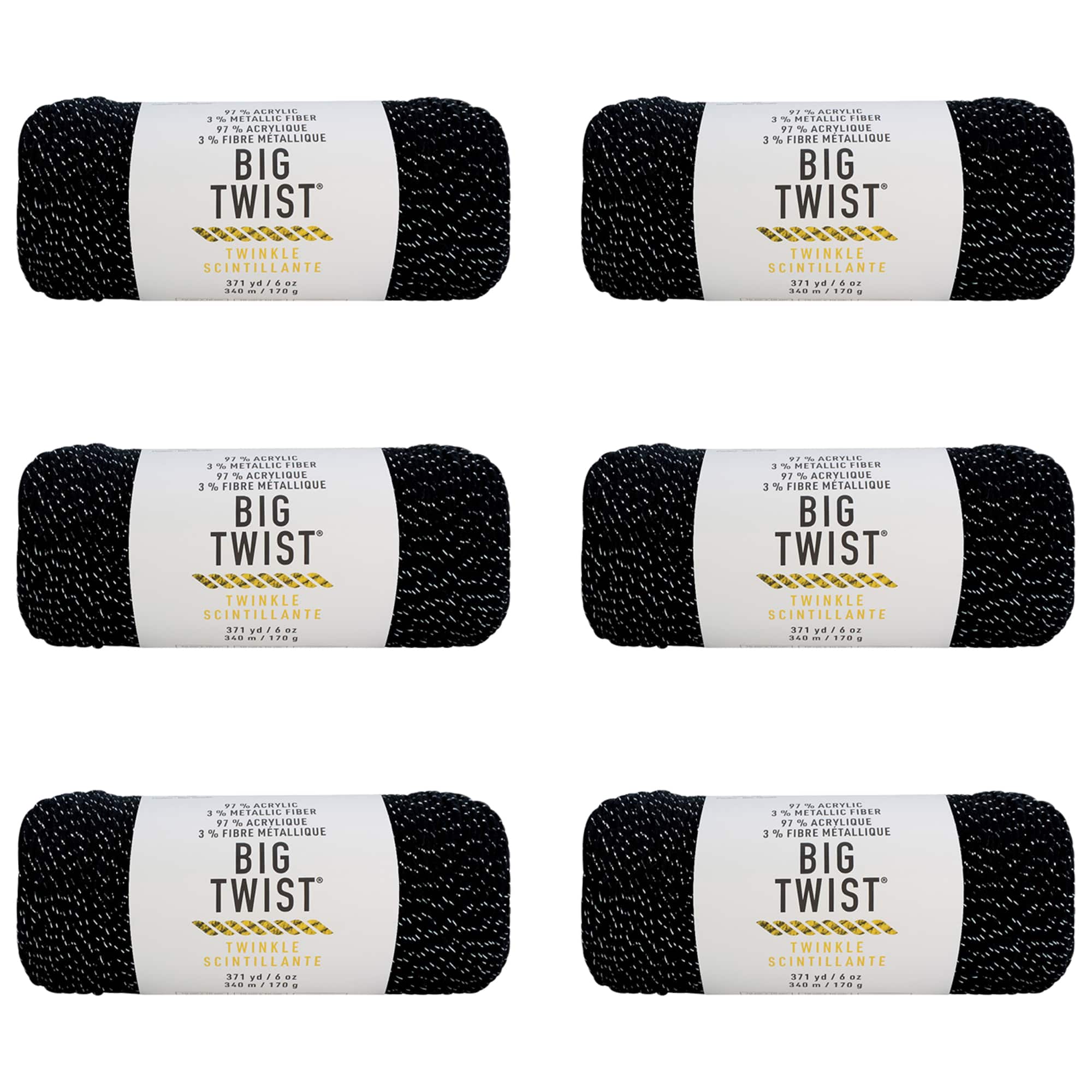6 Pack: Big Twist® Twinkle Yarn